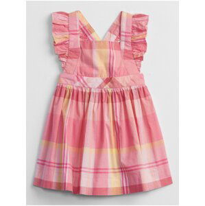 Růžové holčičí baby šaty plaid dress