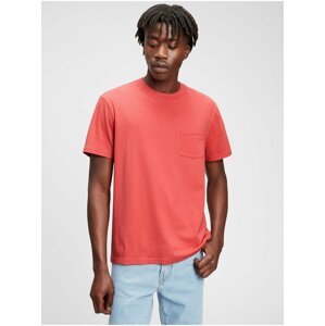 Červené pánské tričko organic cotton pocket t-shirt