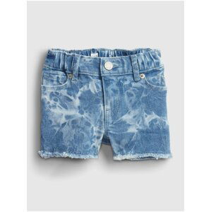 Modré holčičí dětské kraťasy elasticized pull-on tie-dye denim shortie shorts wi