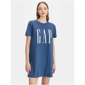 Modré dámské tričkové šaty GAP Logo t-shirt dress