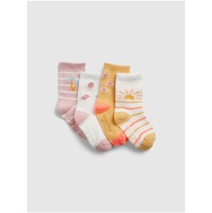Barevné  dětské ponožky GAP graphic crew socks, 4 páry