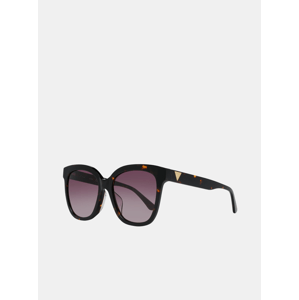 Hnědo-černé dámské vzorované sluneční brýle Guess