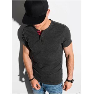 Černé pánské tričko bez potisku Ombre Clothing S1390
