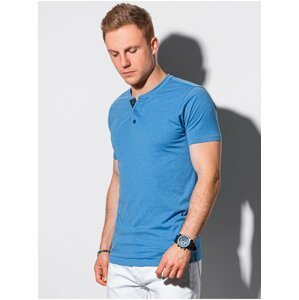 Modré pánské žíhané tričko Ombre Clothing S1390