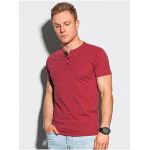 Červené pánské žíhané tričko Ombre Clothing S1390