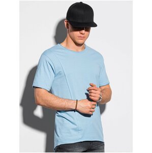 Světle modré pánské basic tričko s kapsou Ombre Clothing S1378
