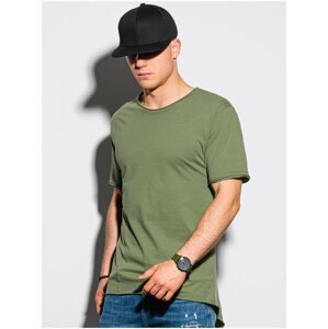 Khaki pánské basic tričko Ombre Clothing S1378