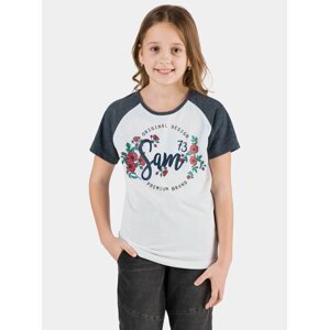 Modro-bílé holčičí tričko s potiskem SAM 73