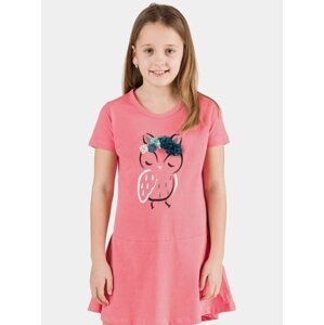 Růžové holčičí šaty s potiskem SAM 73
