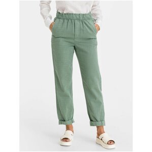 Zelené dámské kalhoty high rise paperbag pull-on pants GAP