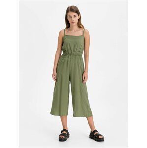 Zelený dámský overal v-sl sq nk woven jumpsuit GAP