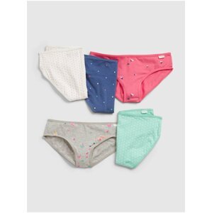 Barevné holčičí dětské kalhotky organic cotton butterfly print bikini briefs, 5ks GAP