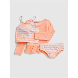 Oranžové holčičí dětské plavky swim set GAP