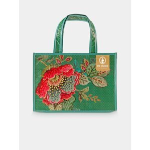 Zelená květovaná nákupní taška PiP studio Poppy Stitch