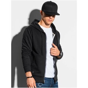 Černá pánská mikina na zip s kapucí Ombre Clothing basic basic