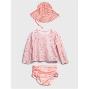Růžový holčičí baby koupací set may swim GAP