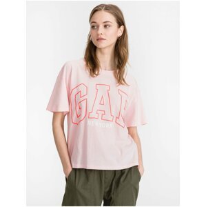 Růžové dámské tričko GAP Logo New York t-shirt GAP