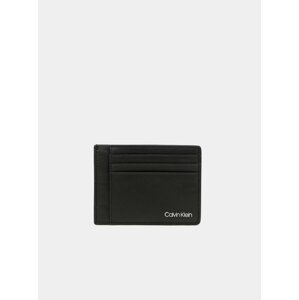 Černé pánské kožené pouzdro na karty Calvin Klein