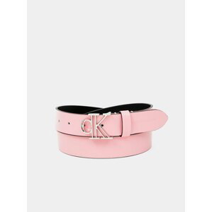 Růžový dámský kožený pásek Calvin Klein