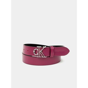 Tmavě růžový dámský kožený pásek Calvin Klein