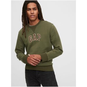 Zelená pánská mikina GAP Logo crewneck sweatshirt