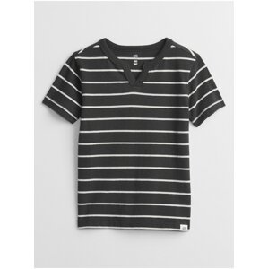 Černé klučičí dětské tričko stripe t-shirt GAP