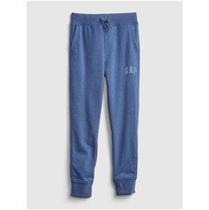 Modré klučičí dětské tepláky fit tech GAP Logo joggers GAP