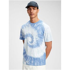 Modré pánské tričko 100% organic tie-dye t-shirt GAP