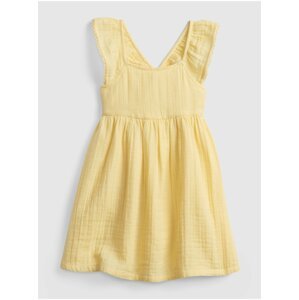 Žluté holčičí dětské šaty gauze fltr dress GAP