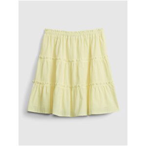 Žlutá holčičí dětská sukně teen tiered skirt GAP