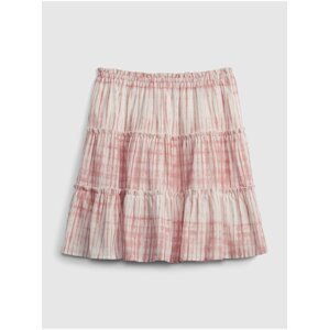 Růžová holčičí dětská sukně teen tiered skirt GAP