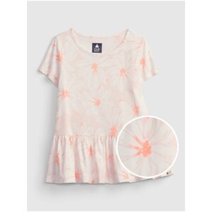 Růžový holčičí dětský top 100% organic cotton mix and match print tunic top GAP