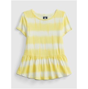Žlutý holčičí dětský top 100% organic cotton mix and match print tunic top GAP