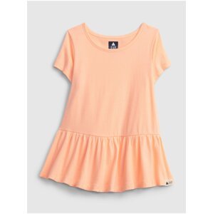 Oranžový holčičí dětský top 100% organic cotton mix and match print tunic top GAP
