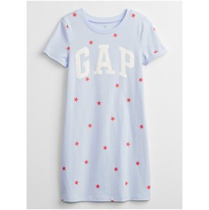 Modré holčičí dětské šaty GAP Logo t-shirt dress