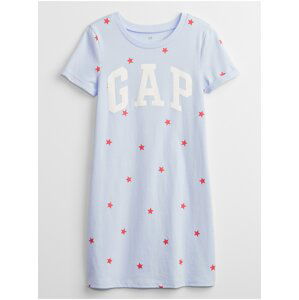 Modré holčičí dětské šaty GAP Logo t-shirt dress