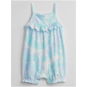 Modrý holčičí baby overal ruffle tie-dye shorty one-piece GAP