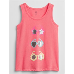 Červené holčičí dětské tílko graphic tank top GAP