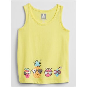 Žluté holčičí dětské tričko graphic tank top GAP