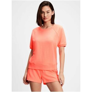 Oranžové dámské tričko fleece short sleeve crewneck sweatshirt GAP