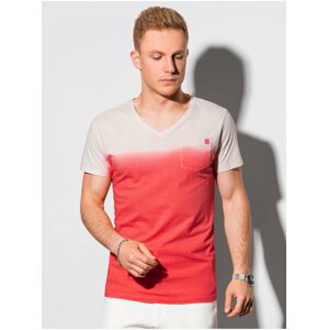 Bílo-červené pánské tričko Ombre Clothing S1380