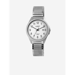 Pánské hodinky s kovovým páskem ve stříbrné barvě Just