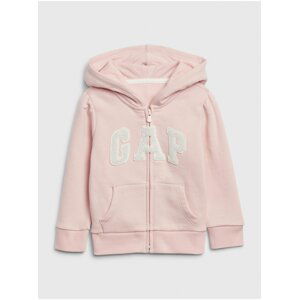 Růžová holčičí dětská mikina GAP Logo recycled hoodie