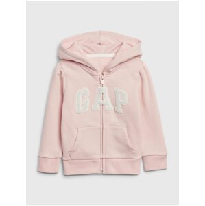 Růžová holčičí dětská mikina GAP Logo recycled hoodie