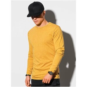 Hořčicové pánské basic tričko Ombre Clothing