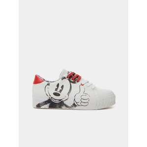 Bílé dámské tenisky s motivem Desigual Street Mickey