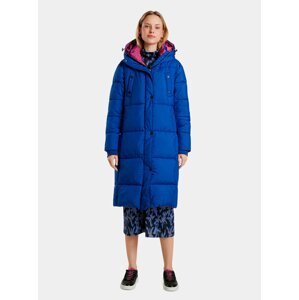 Modrý dámský prošívaný zimní kabát Desigual Corea