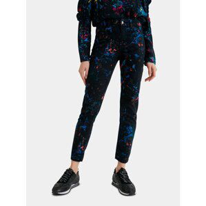 Černé dámské vzorované zkrácené slim fit džíny  Desigual Splatter