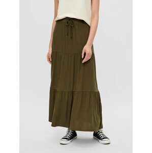 Khaki maxi sukně Pieces Neora