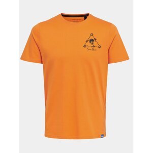 Oranžové tričko s potiskem ONLY & SONS Turner